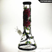 Glass Beaker Bongs with Monstrous Hand Painting Pattern